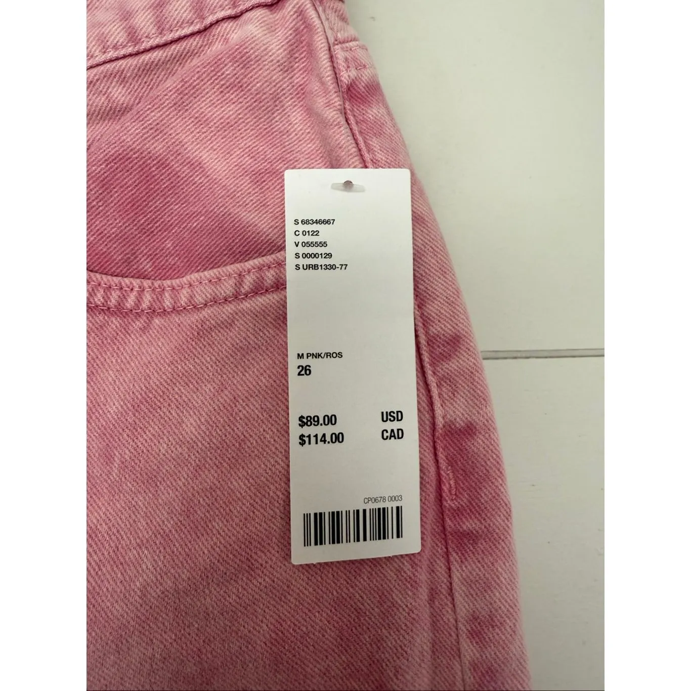 BDG Urban Outfitters Women’s 26 Pink Tie Dye Dip Dye Jeans New High Rise Baggy - Image 2