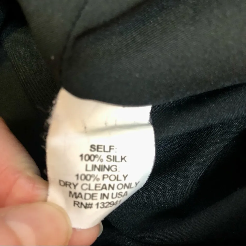 Rose Mini Dress Open Back Ruffle Roses Sheath Red & Black sz L - Image 11