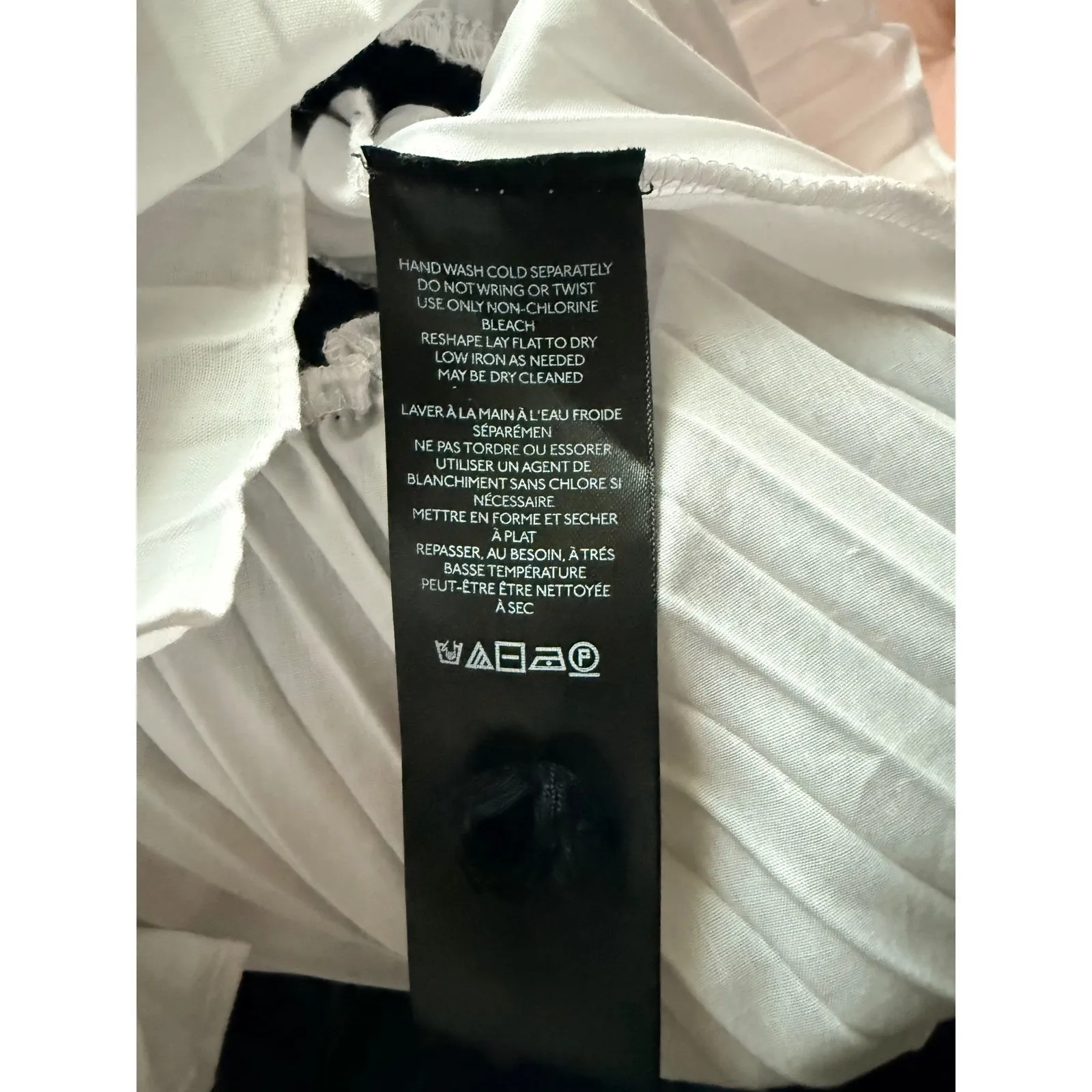 Anthropologie Maeve Black Crochet Top Pleated Chiffon Long Sleeve Women Size S - Image 5