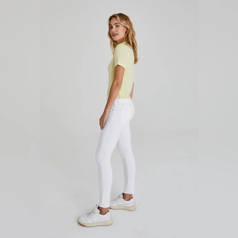 AG Adriano Goldschmied THE LEGGING ANKLE Super Skinny Jeans in White Raw Hem - Image 8
