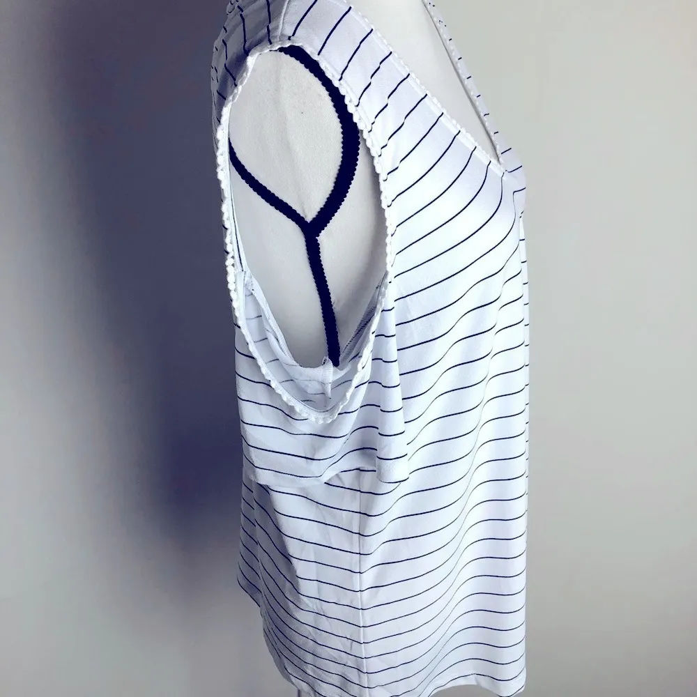 Maison Jules‎ Size XL Womens White Striped Blouse - Image 4