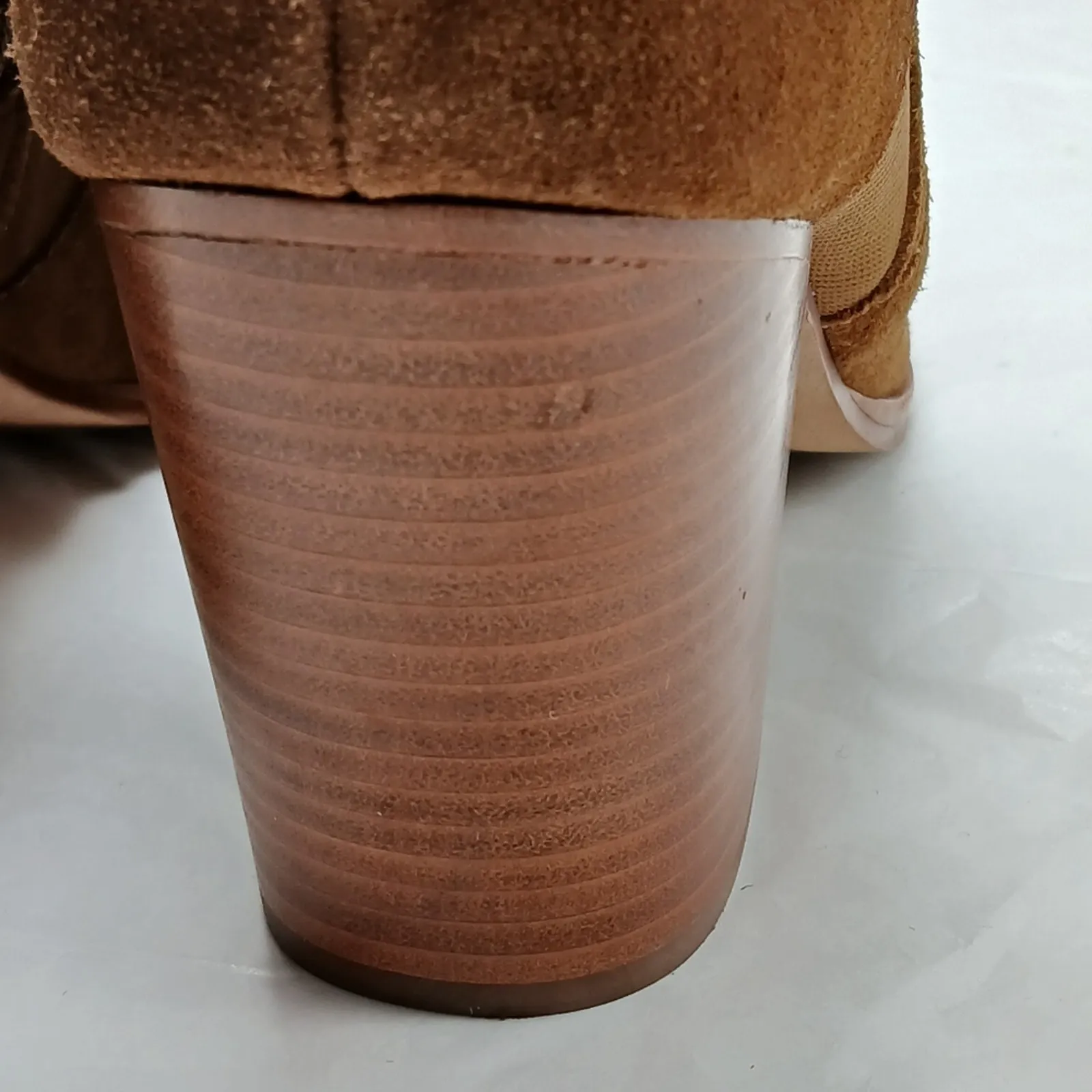 Soludos Emma Boots Women's Size 9 Tan Suede Booties Chunky Block Heel outdoors - Image 9