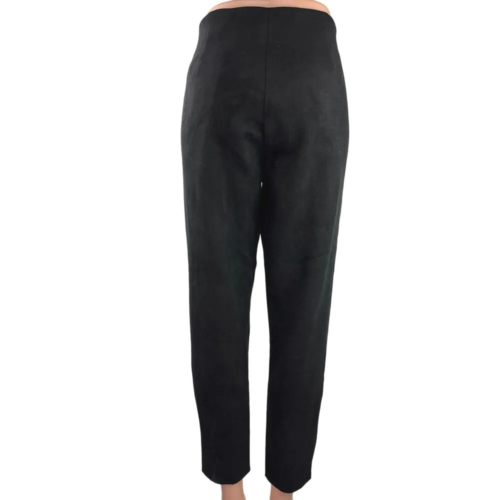 Zara Black High Waist Stretch Career Office Ankle Chino Pants Trousers Sz XL - Image 3