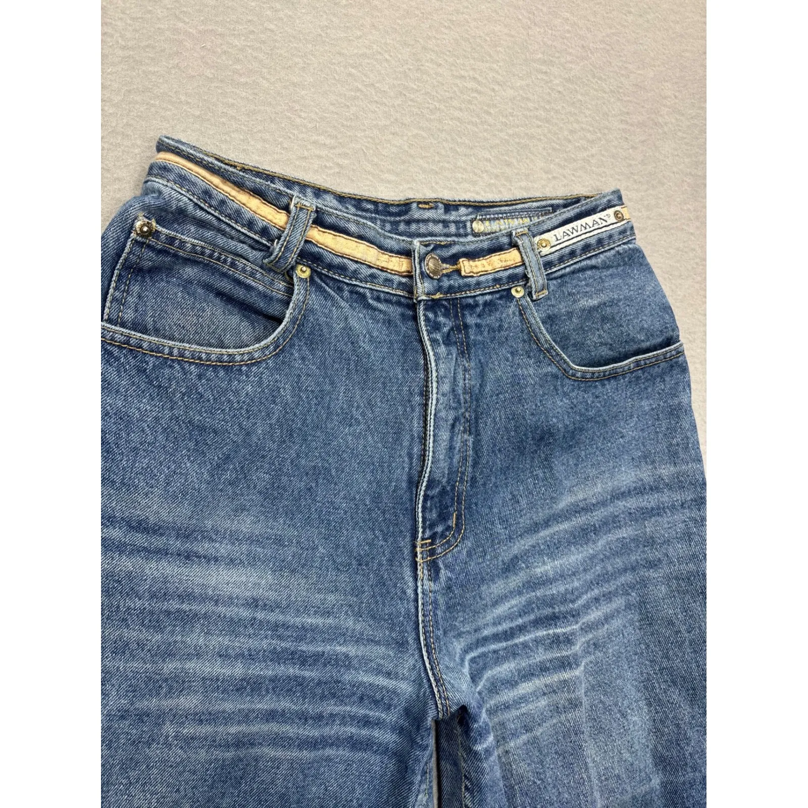 Lawman Vintage Jeans Womens Size 7 Blue Denim Straight Leg High Rise Waist - Image 3