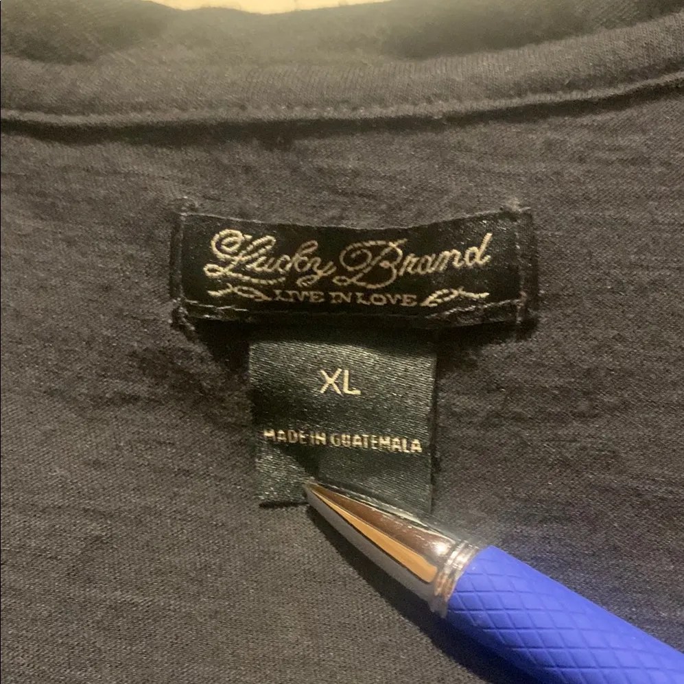 Lucky Brand  Black Embellished Muscle Tee ~ XL - Image 2