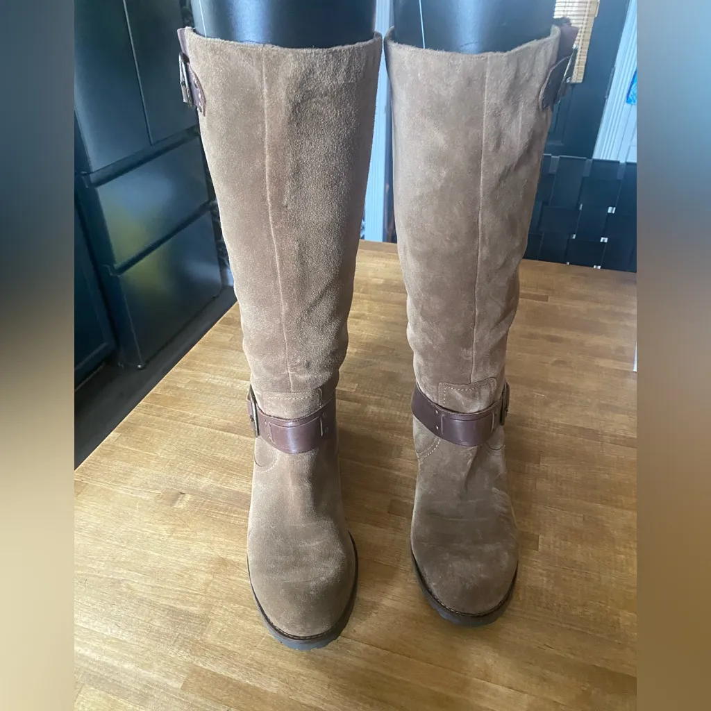 Jessica Simpson Tan Suede Heeled Boots - Image 2