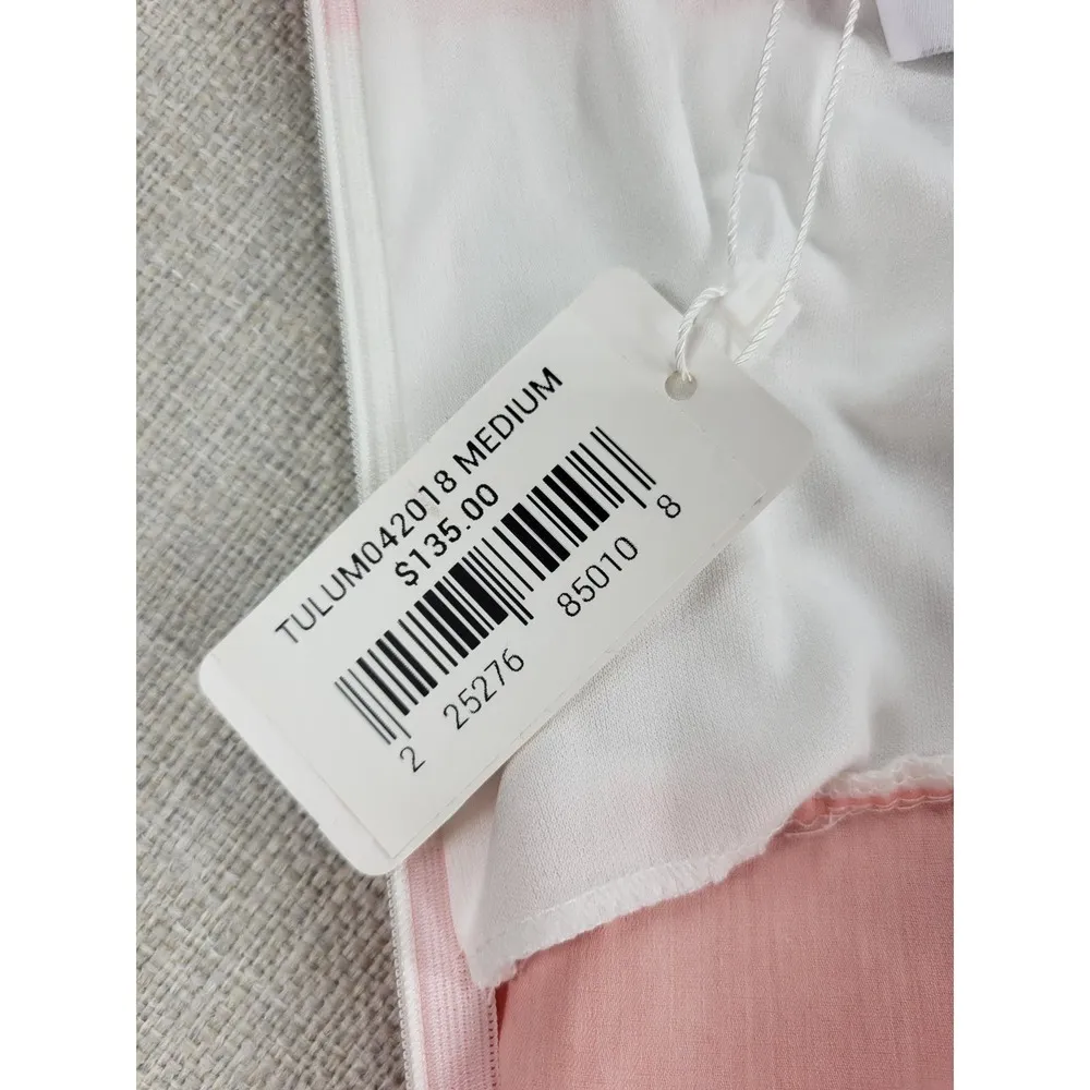 Must Haf Womens Jumpsuit Size M Orange White Striped Strapless Bow Front NEW Size M - Image 10