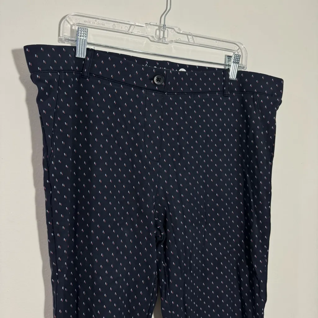 BETABRAND The Dress Pant Yoga‎ Pant Navy Blue Print Size 2XL Petite Work Comfy - Image 2