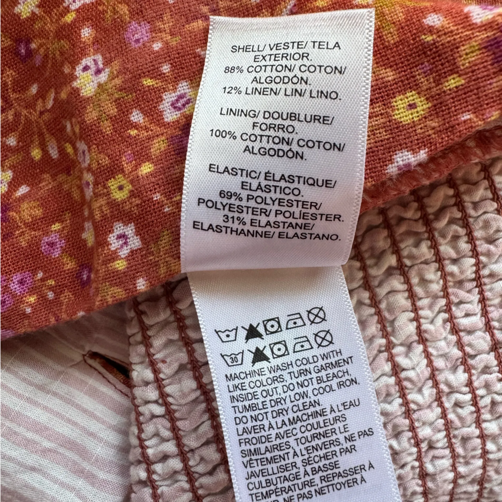 Womens Lucky Brand Laura Ashley Rust Corset Printed Floral Pink White Crop Large - Image 9