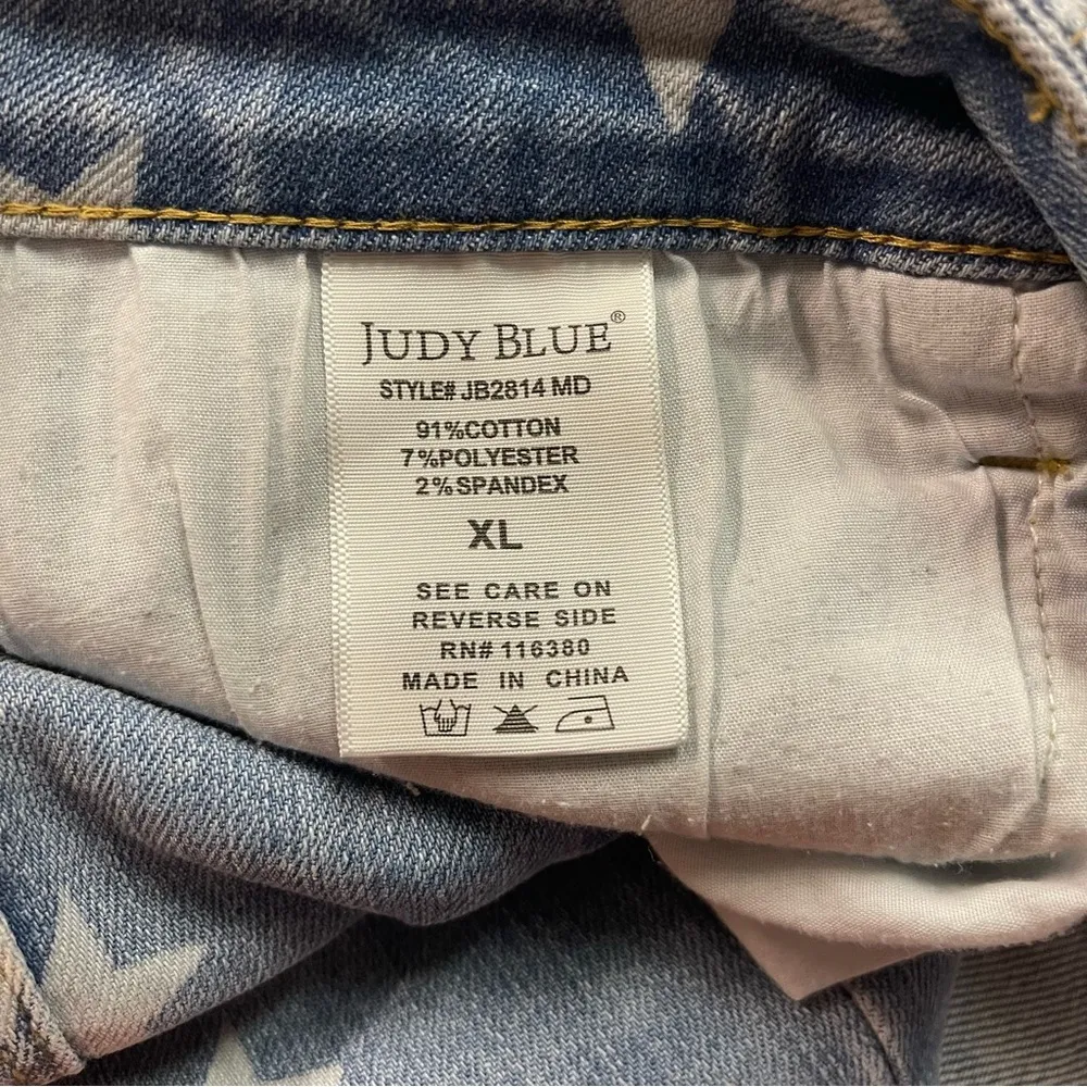 Judy Blue Stars and Stripes High Rise Denim Skirt Women’s Size XL American Flag - Image 10