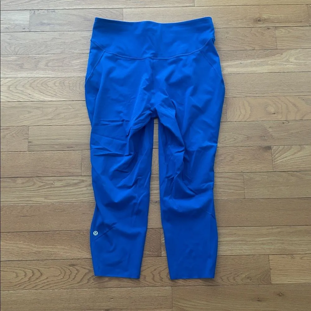 Lululemon Blue Base Pace HR Tight Cropped Crop Length 23” Women's Size 14 Royal - Image 9