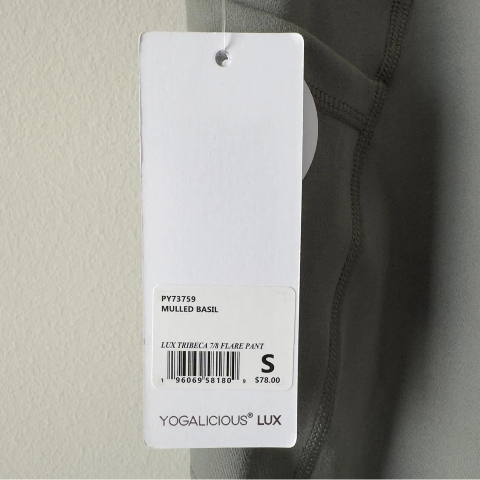 Yogalicious Lux Tribeca 7/8 Flare Pants in Mulled Basil stretch mid waist rise S - Image 9