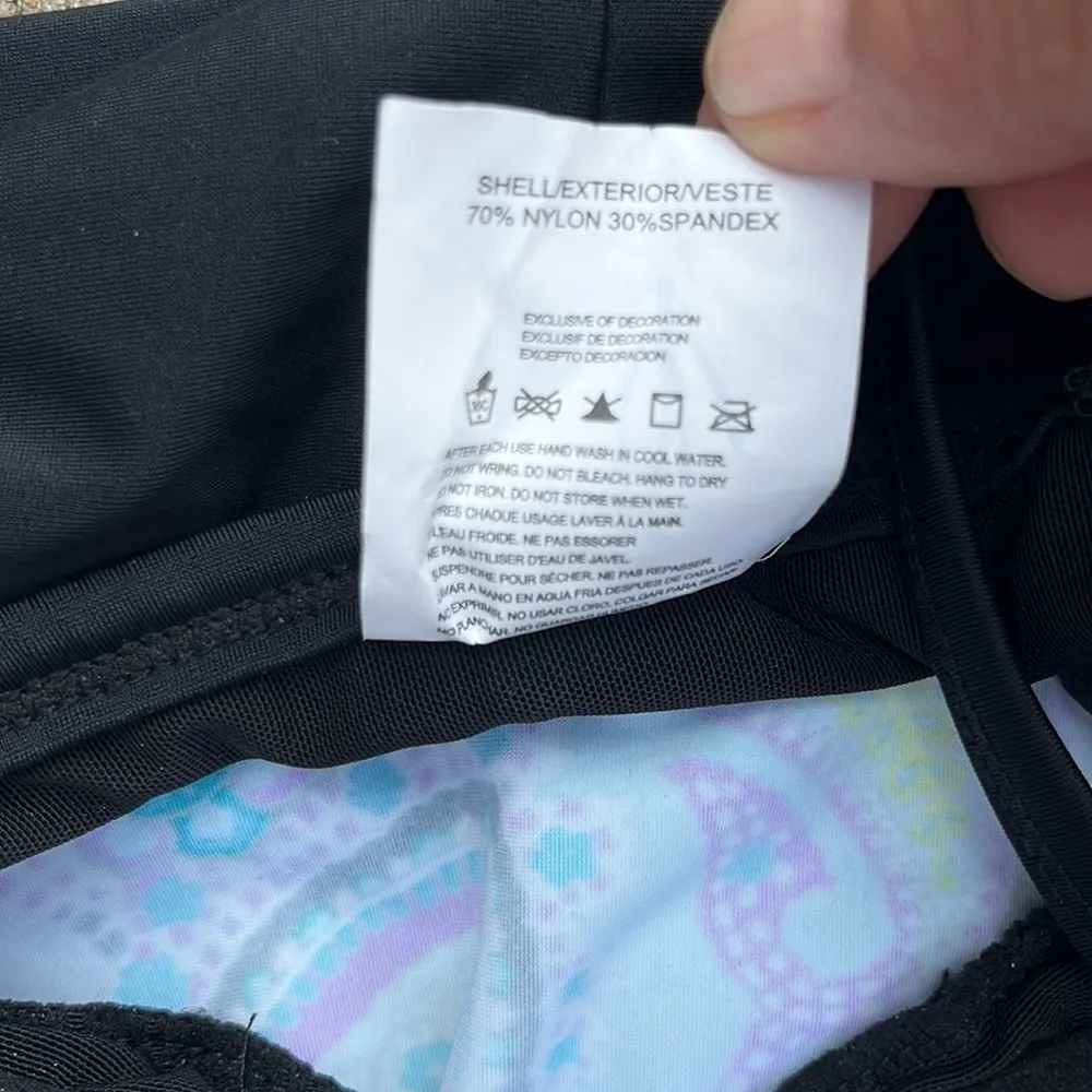 NWT It Figures! Print Inset One Piece Swimsuit Size 8 - Image 7