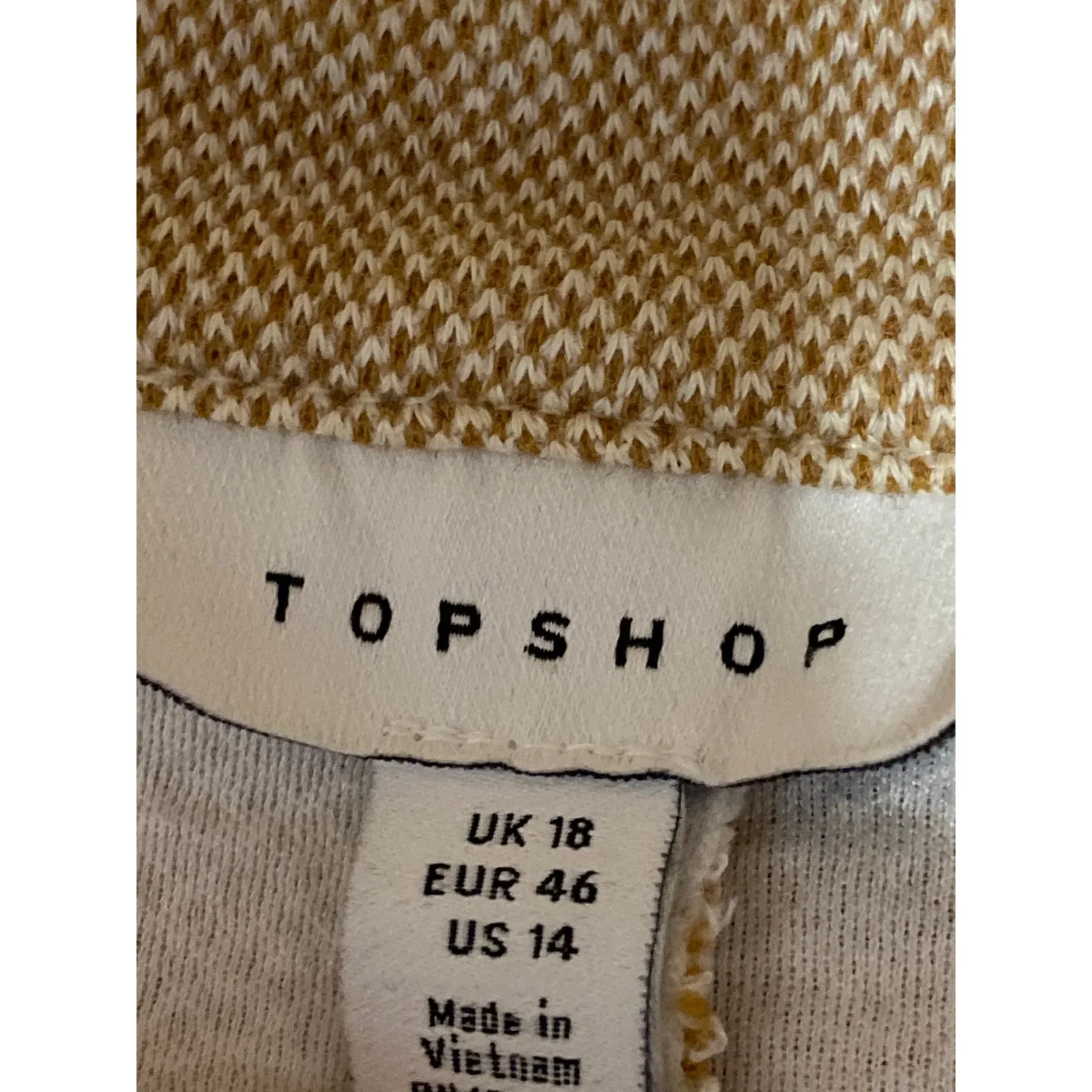 Topshop Women's Tan Beige Tweed Long Sleeve Pocket Blazer Coat Jacket Size 14 - Image 3