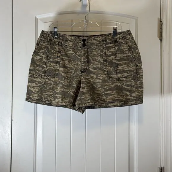 Allison Brittney Women's 5' Camo Khaki Chino Shorts Deep Pockets‎ Sz 14 #F3537 # - Image 2