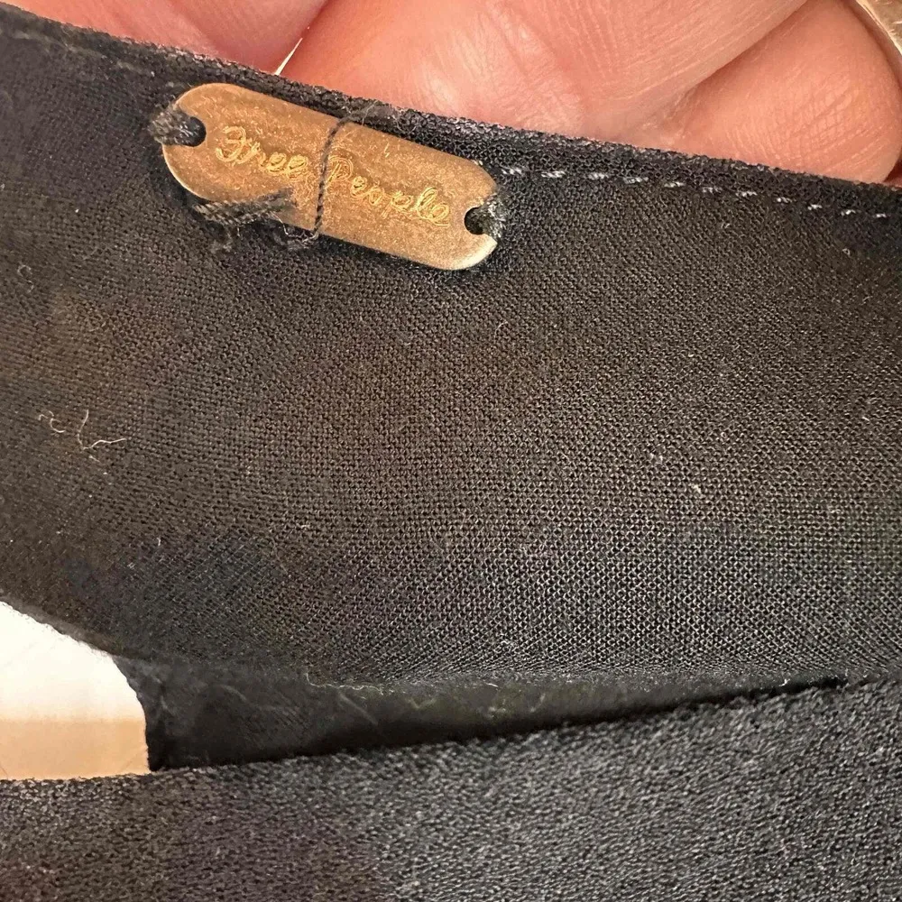 Free People Black Floral Long Sleeves Sunshadows Open Sleeve Dress Size Small - Image 9