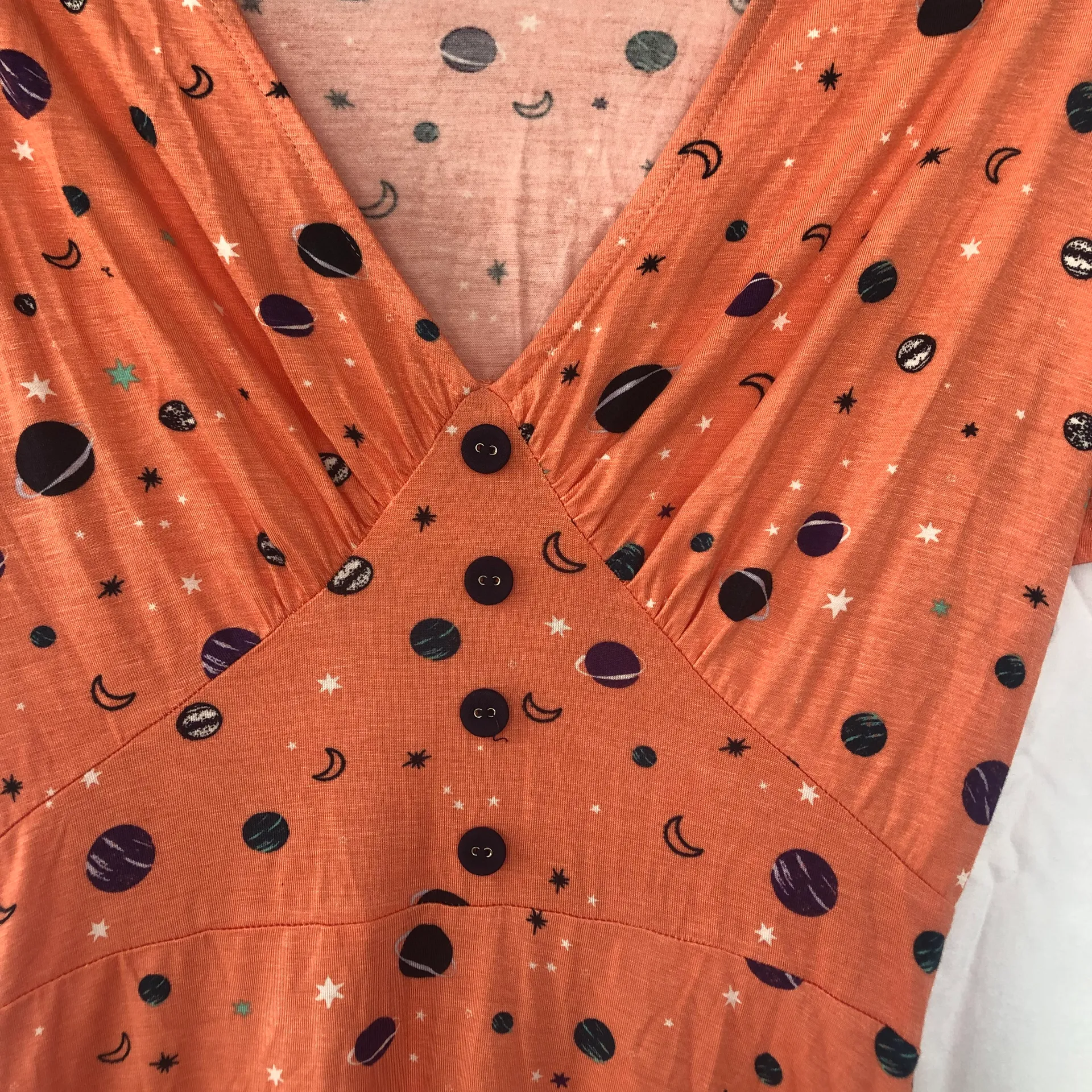 Harkel Short Sleeve Midi Dress Orange Size 4 - Image 3