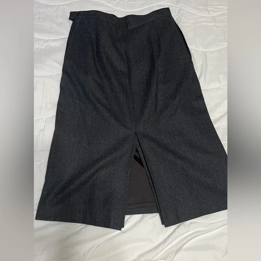 Vintage Peabody House 100%Wool Women's Jacket/ Blazer Skirt Business Set Gray Size 12 - Image 10