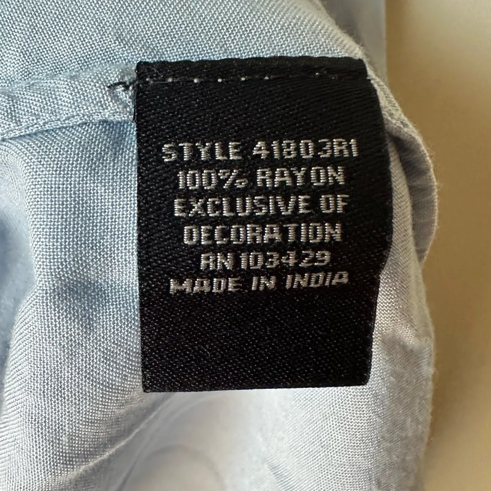 Intro Shirt Women's Size Small Blue Chambray Coastal Cowgirl Blouse Top Lace - Image 3