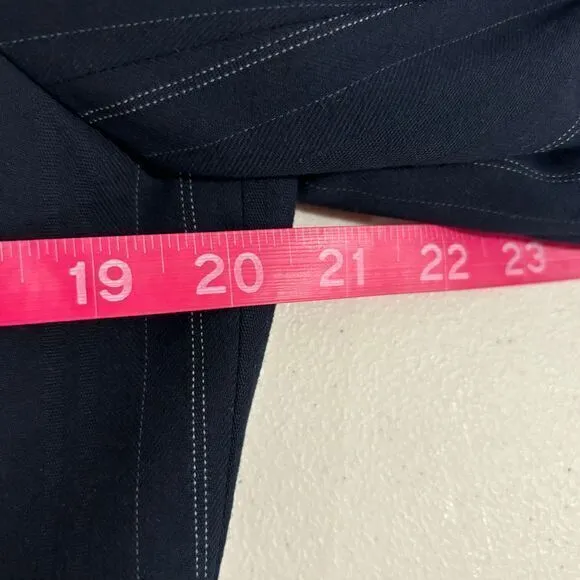 Tahari ASL Arthur S Levine‎ Navy Pinstripe Blazer Women 12 Office Workwear Blue - Image 7