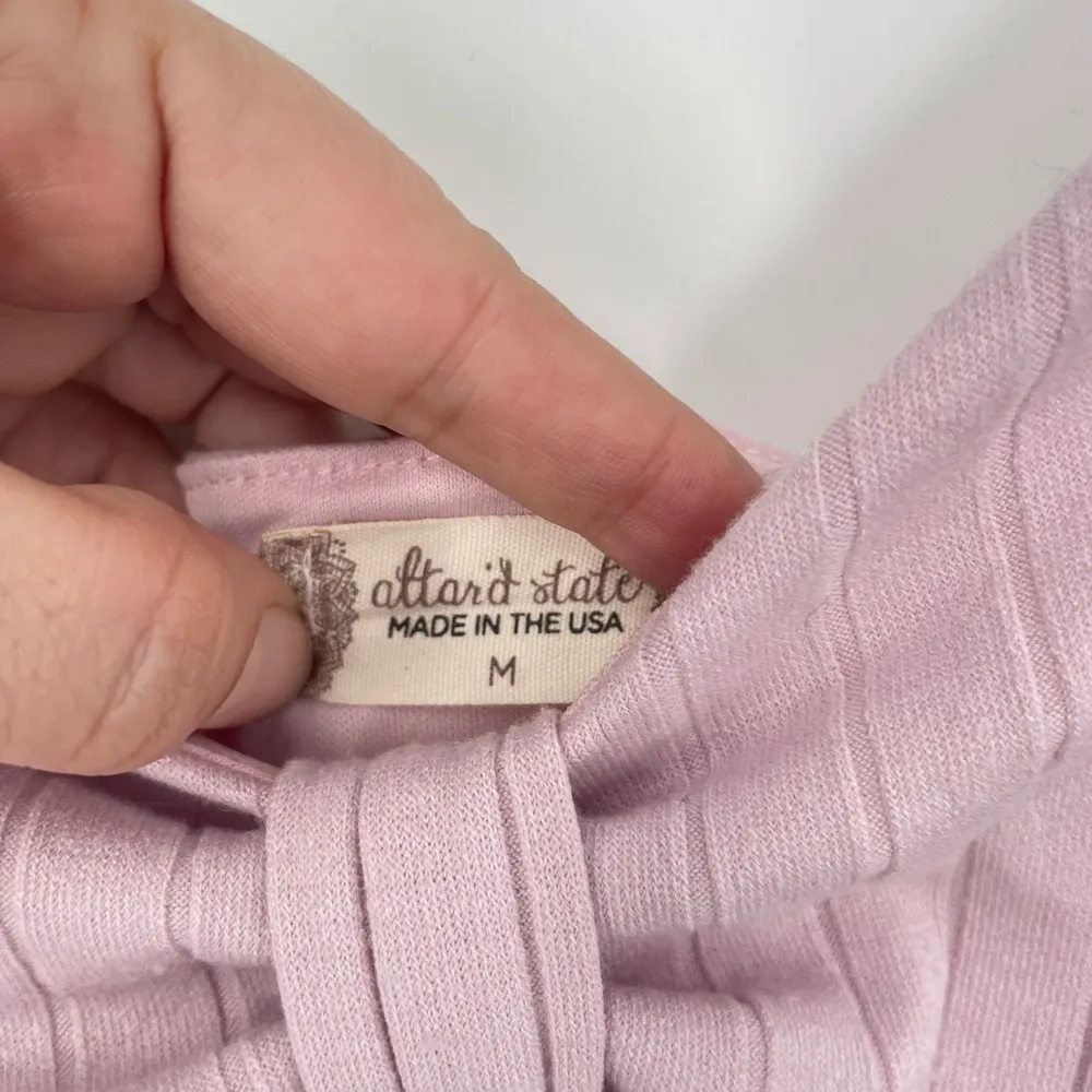 Altar'd State Spaghetti Strap Light Pink Bodycon Cut Out Knot Front Midi Dress M - Image 5