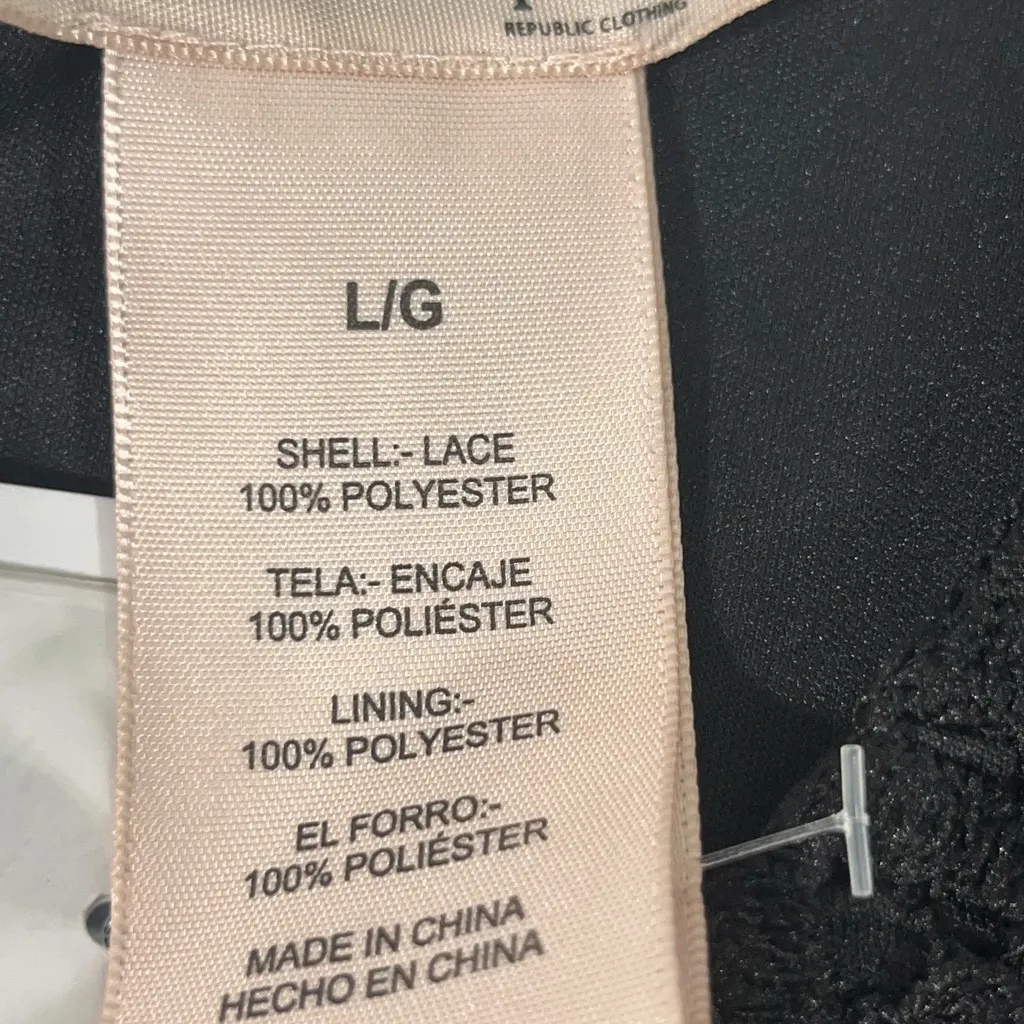 PHILOSOPHY CROCHET BLACK LACE TOP OVERLAY LINED WOMEN LG‎ NEW WITH TAGS - Image 6