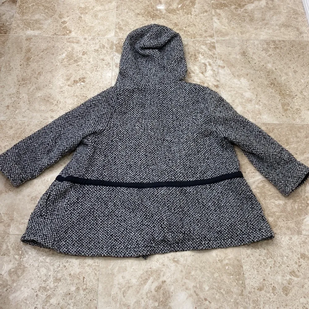 Satellite Image Swing Hooded Tweed Coat . Size XS - Image 8