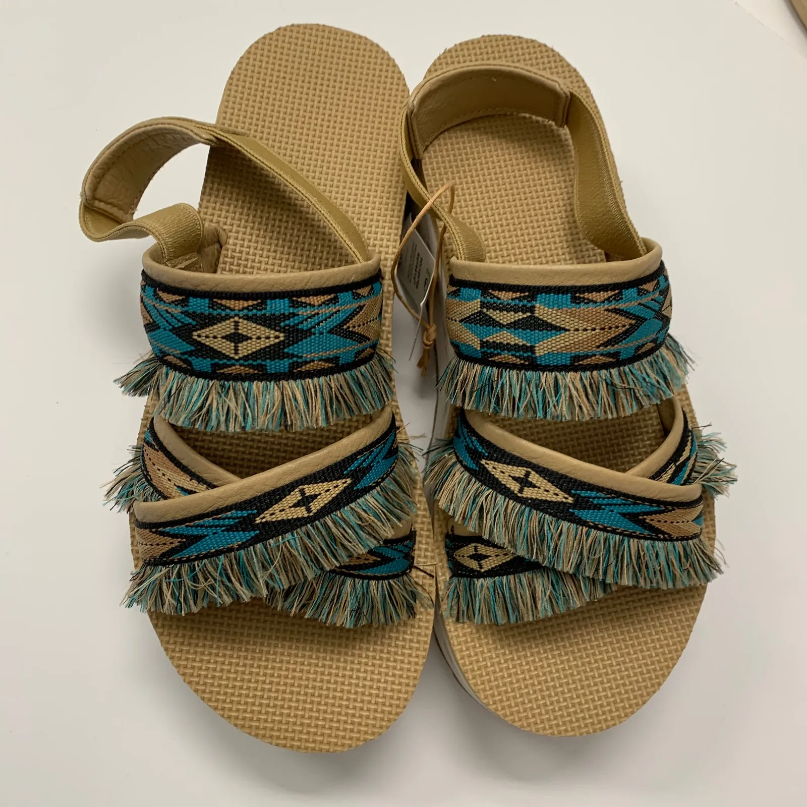 TEVA Flatform Ceres Embroidery-fringe Platform Sandals Size 8 - Image 4
