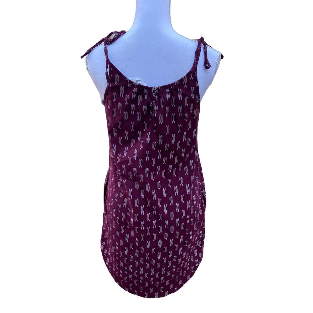 Beach Lunch Lounge Dress Burgundy Women's Size Extra Small - Image 4