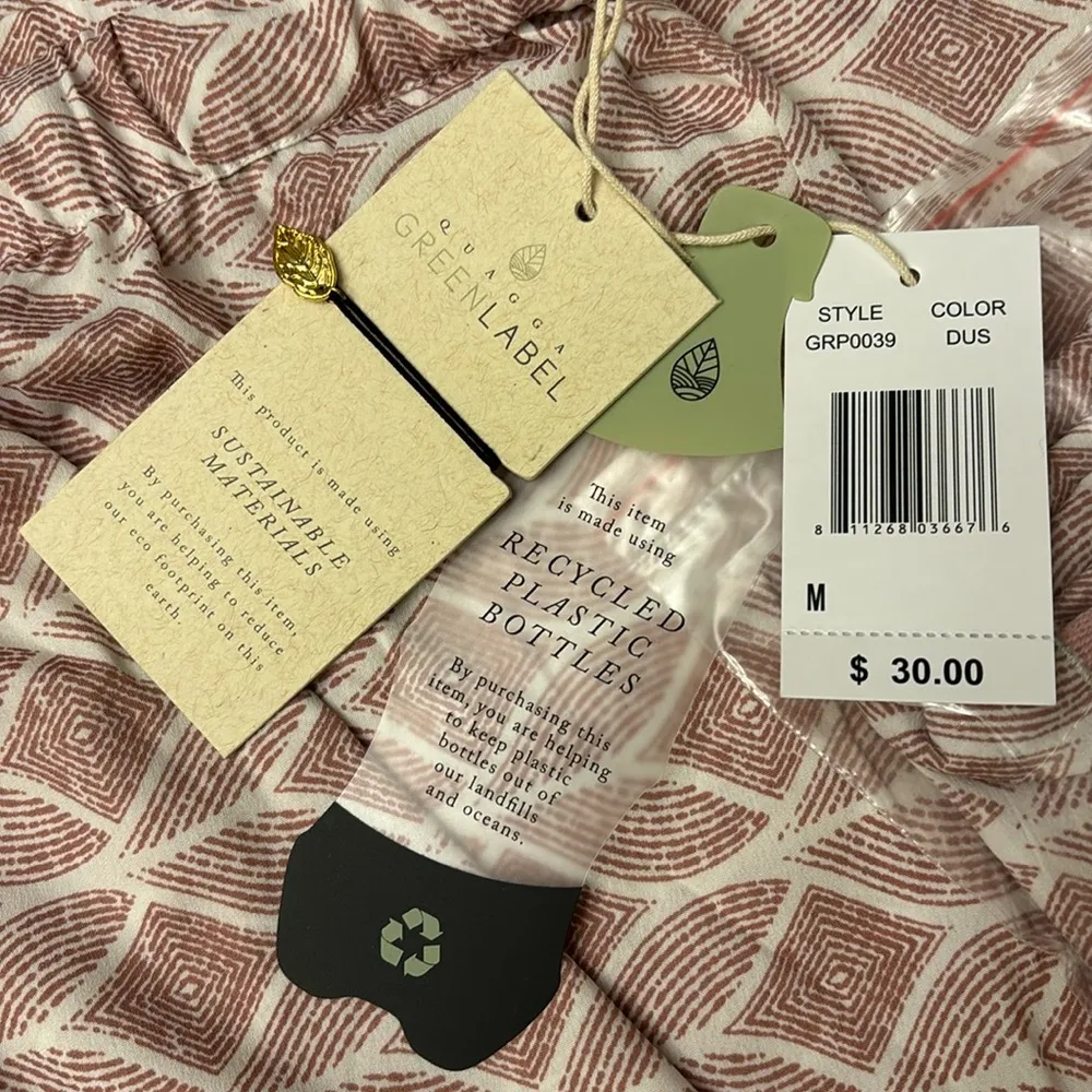 NEW! QUAGGA GREEN LABEL Packable Wide Leg Lounge Pants M (8 - Image 3