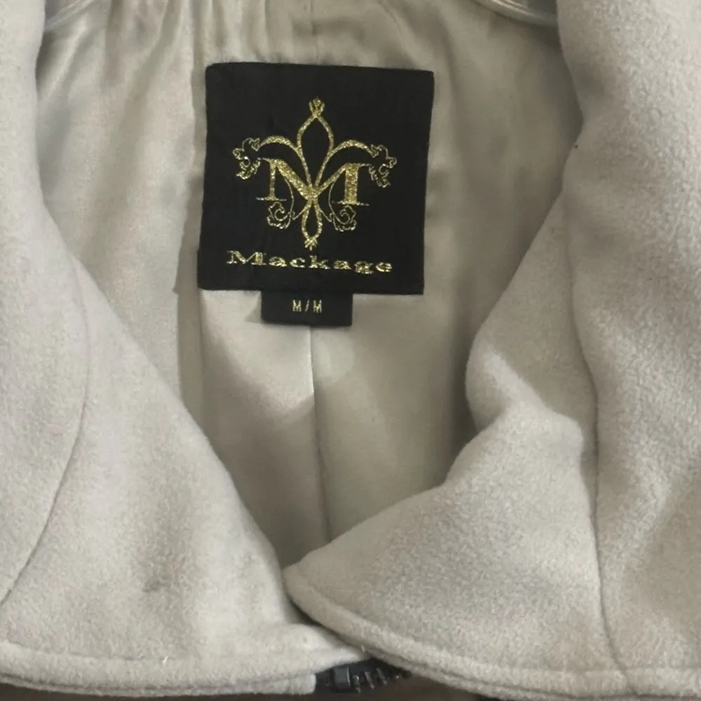 Mackage Women’s Zip Coat Bone Off-White Size M - Image 5
