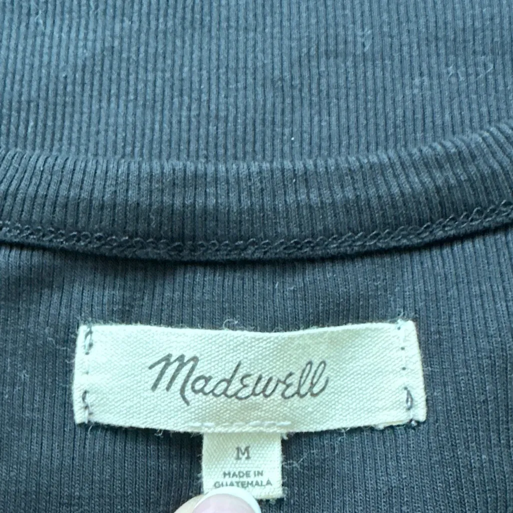 Madewell Black Ribbed High Neck Tank Top Size M - Image 3