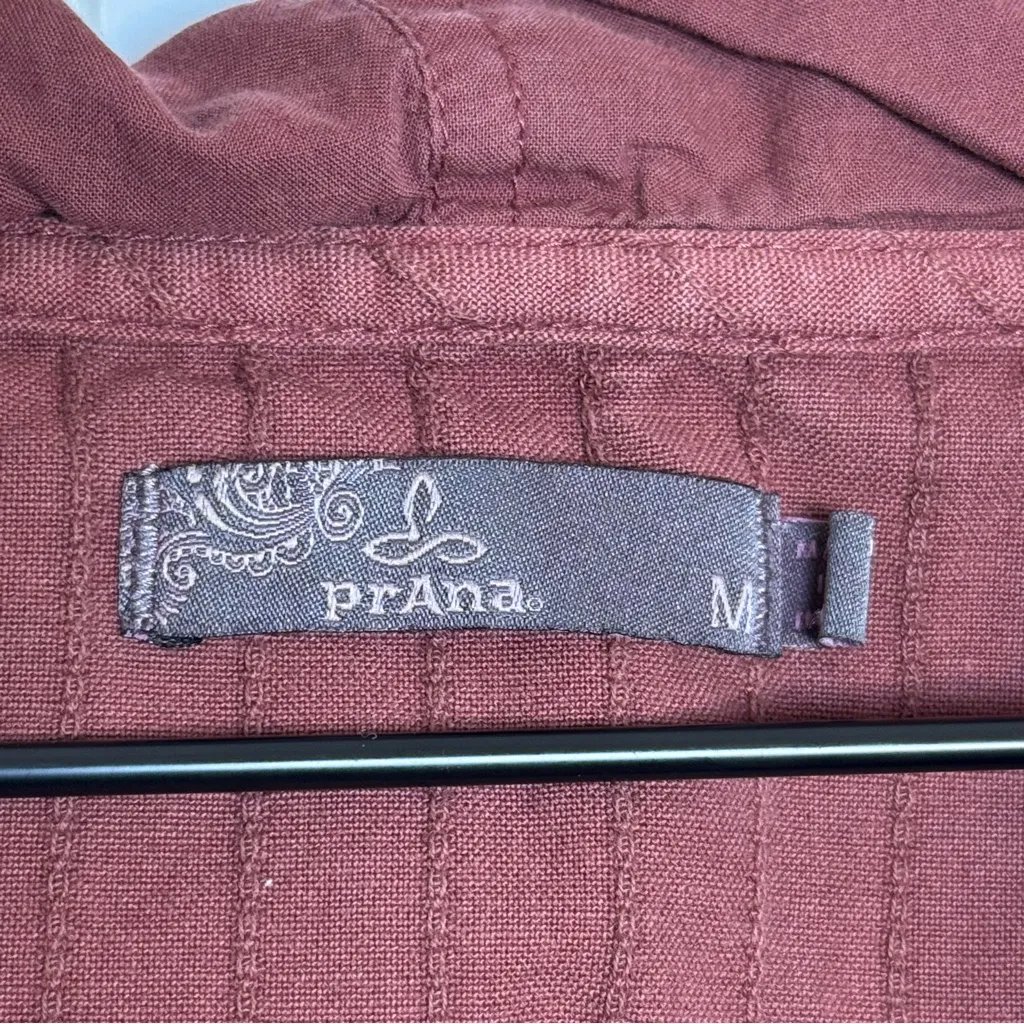 Prana Farin Hooded Pullover Organic Cotton Brick Red Women’s Size Medium - Image 8