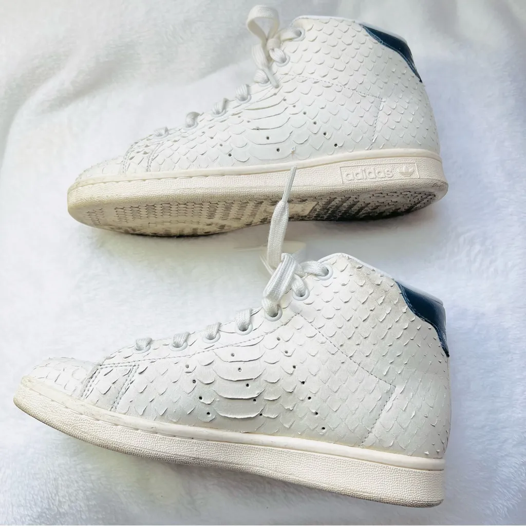 Adidas Stan Smith Snake Skin High Top Sneakers - 5.5W - Image 6