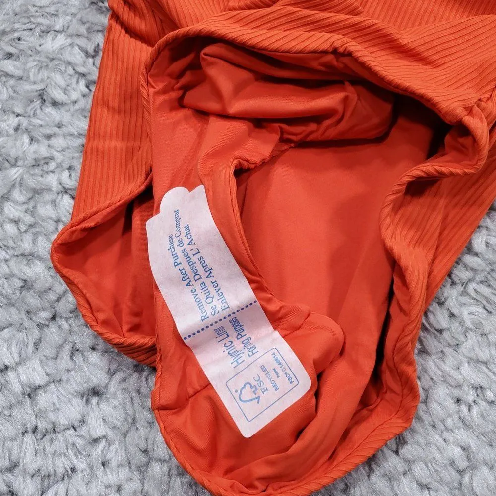 Andie The Asbury One Piece Swimsuit Ribbed Neon Orange Siren Size XL Swim - Image 7