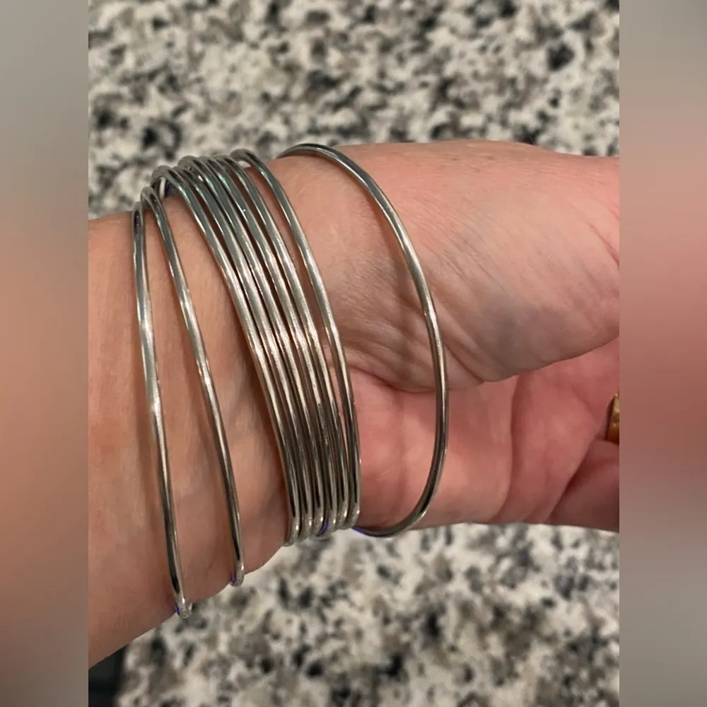 New 9 Sterling Silver Bangle Bracelets - Image 2