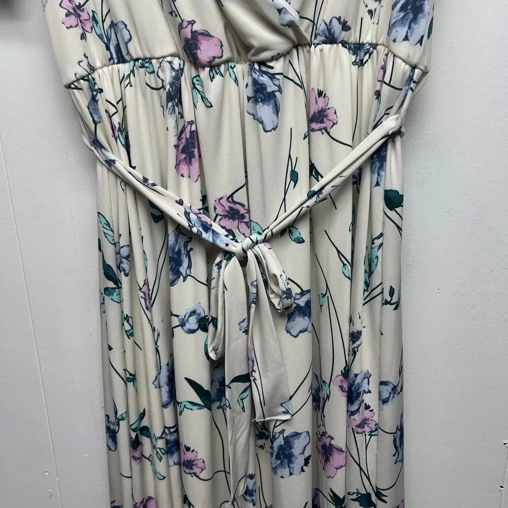 Pink Blush Faux Wrap Short Sleeve Women's Maxi Floral Dress Size L/XL Size L - Image 4