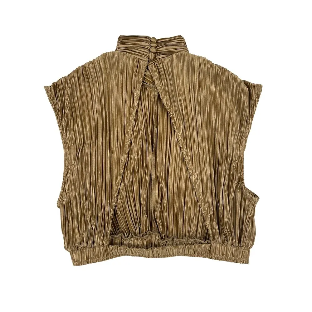 LPA - Adanna Sleeveless Top & Blair Midi Slit Skirt in Gold - Image 3