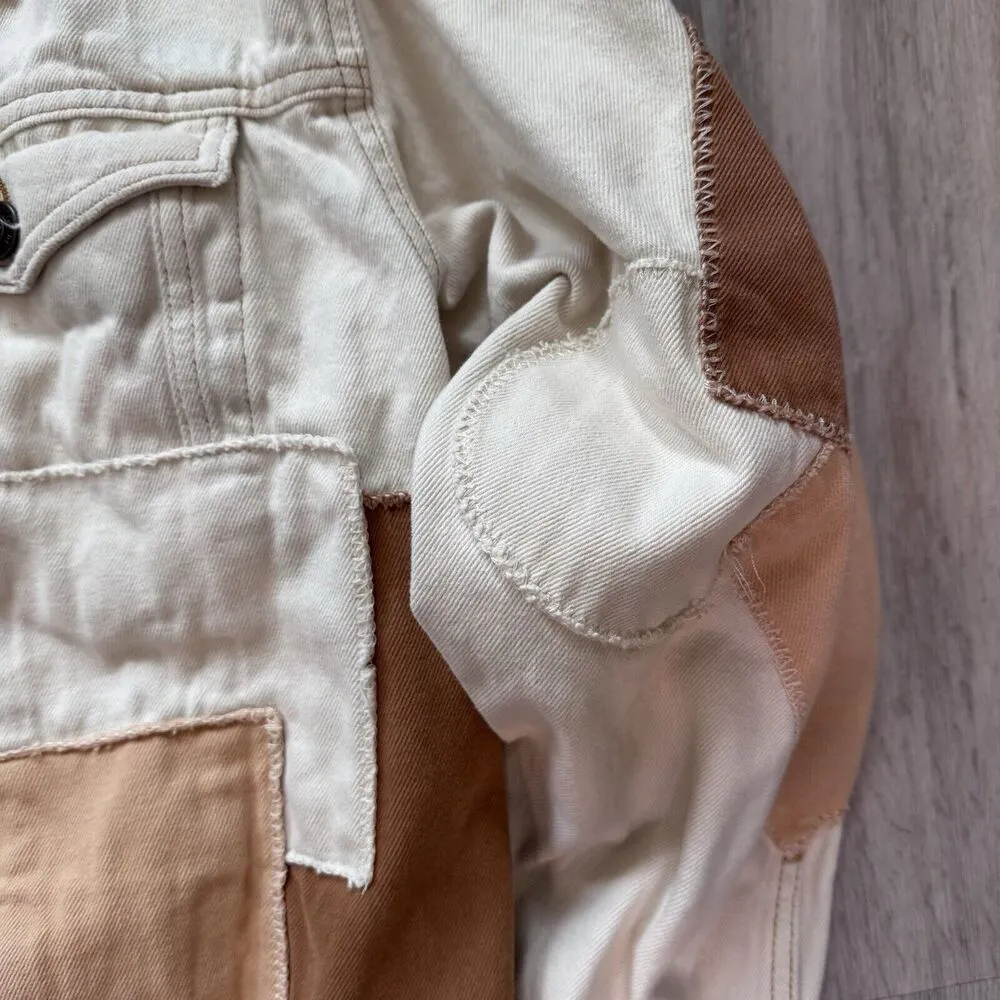 Urban Outfitters BDG Adult/Women’s Patchwork White Denim Jean Jacket L - Image 7
