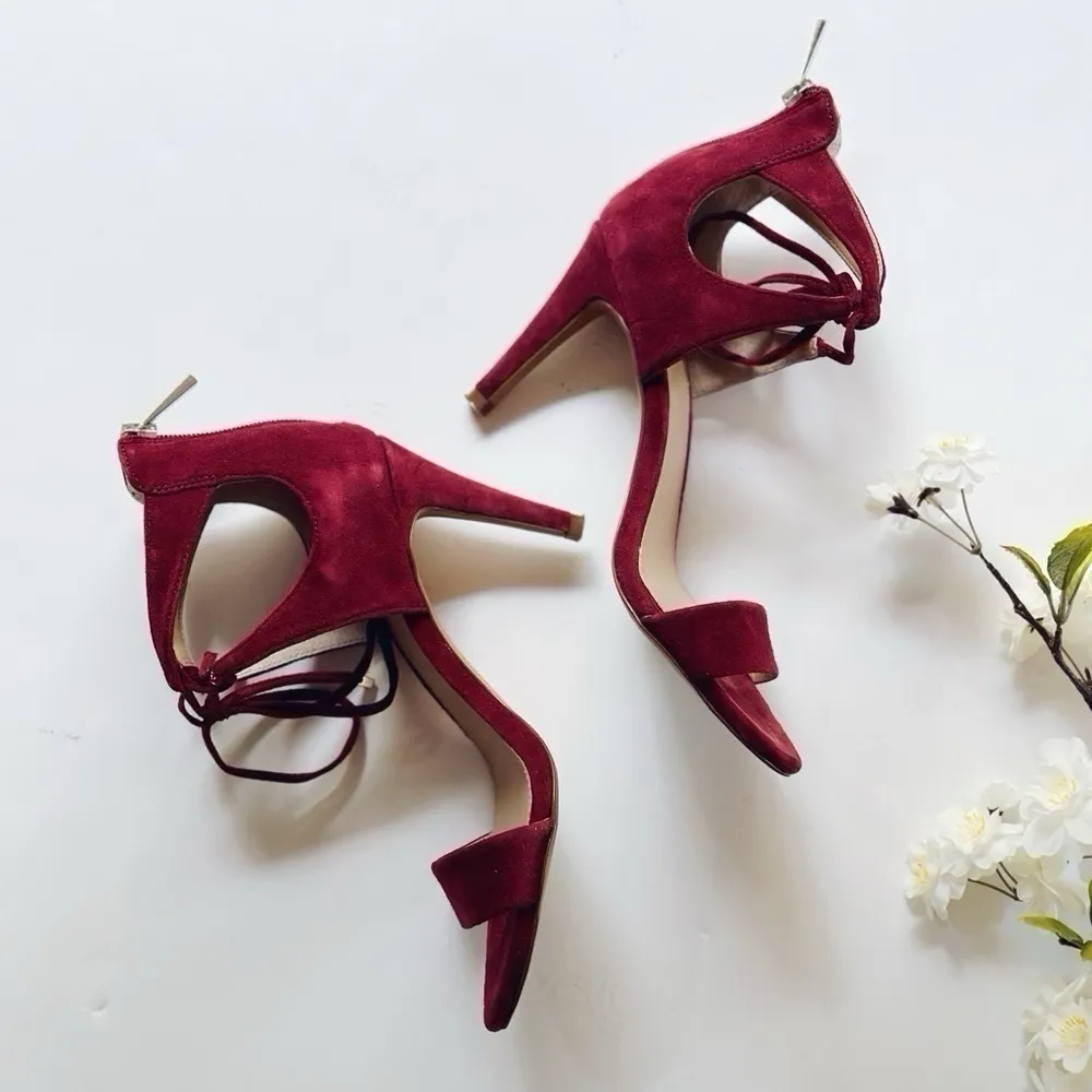 Vince Camuto Women’s Lace Up Heels Burgundy Size 6 - Image 4