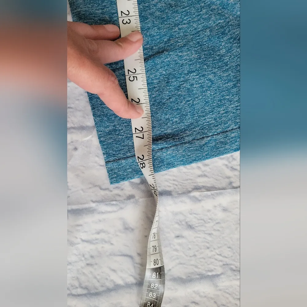 Gymshark Flex Teal Blue Crop Workout Leggings Size M - Image 6