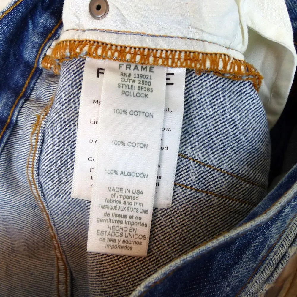 Frame X Jordan Barrett Paint Splatter Jeans W 25, M 27 Blue Zip Fly Grunge NWOT - Image 12