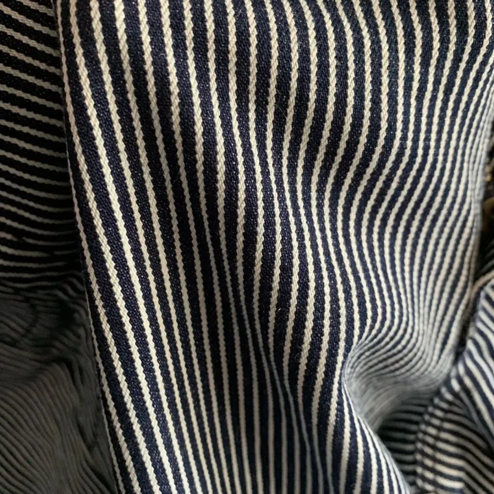 NWT Guess Jeans Trouser Style Jeans Bell Flare Blue Pinstripe Size 31 - Image 8