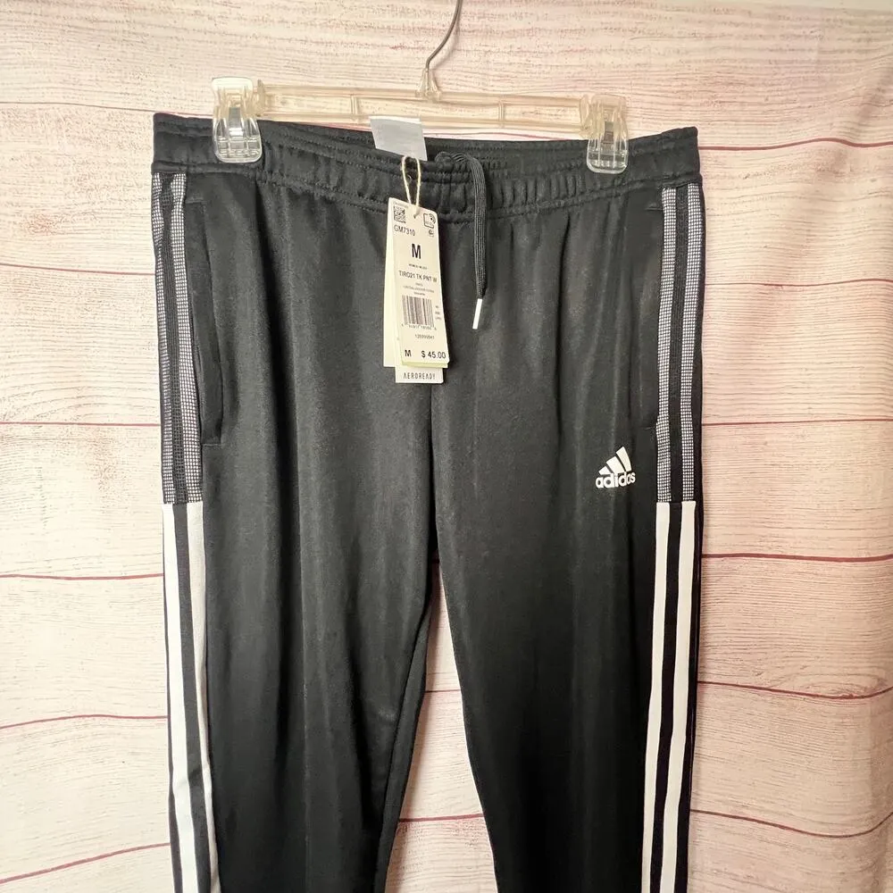 Adidas Women's Tapered Leg Athletic Sporty Warm Up Side Stripe Soccer Pants Sz M - Image 4