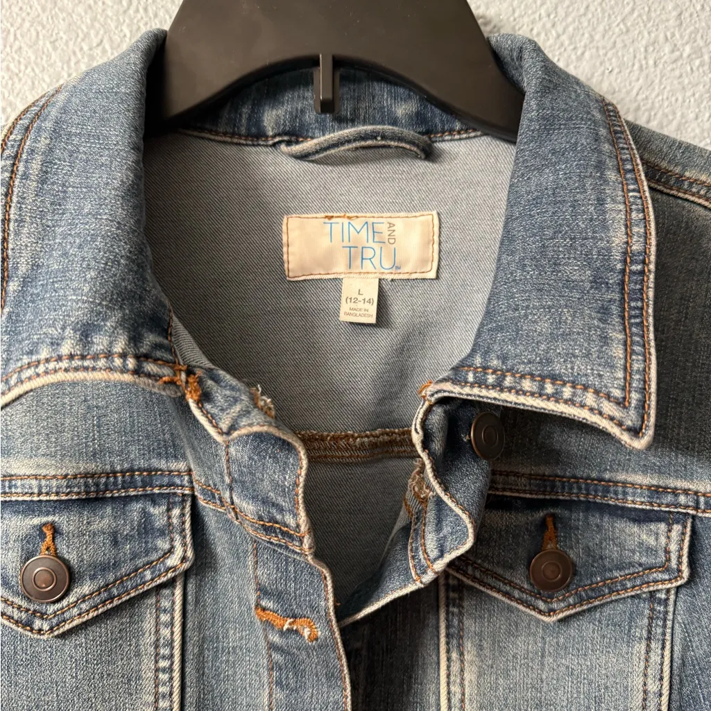 Denim Blue Jean Jacket large - Image 2