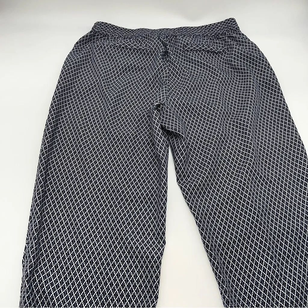 Michael Kors Women's Black and White Geometric Joggers w/Drawstring Waistband-L - Image 3