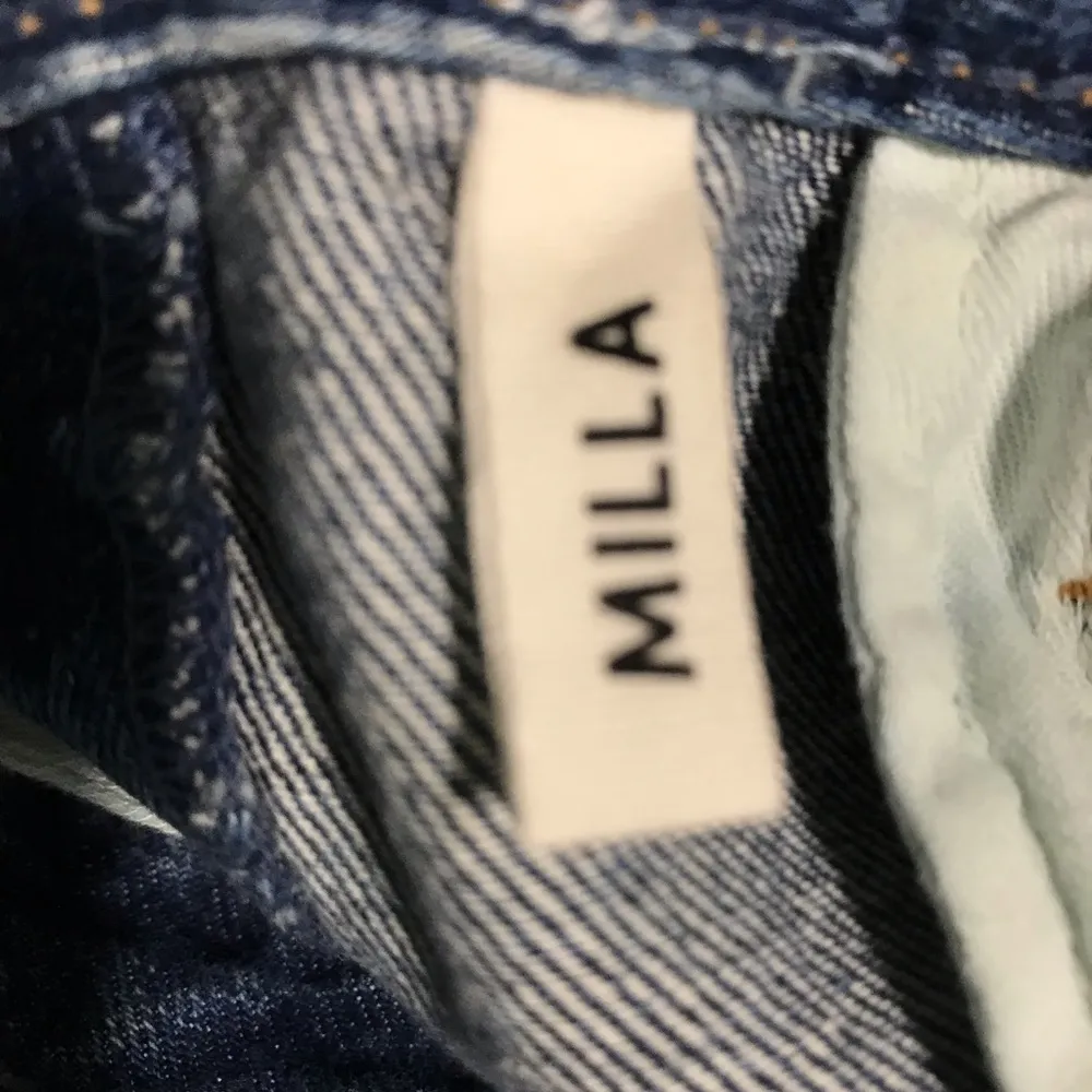 GRLFRND Denim Mini Jean Skirt Distressed Frayed Hem Offset Front Hem Size 26 - Image 3