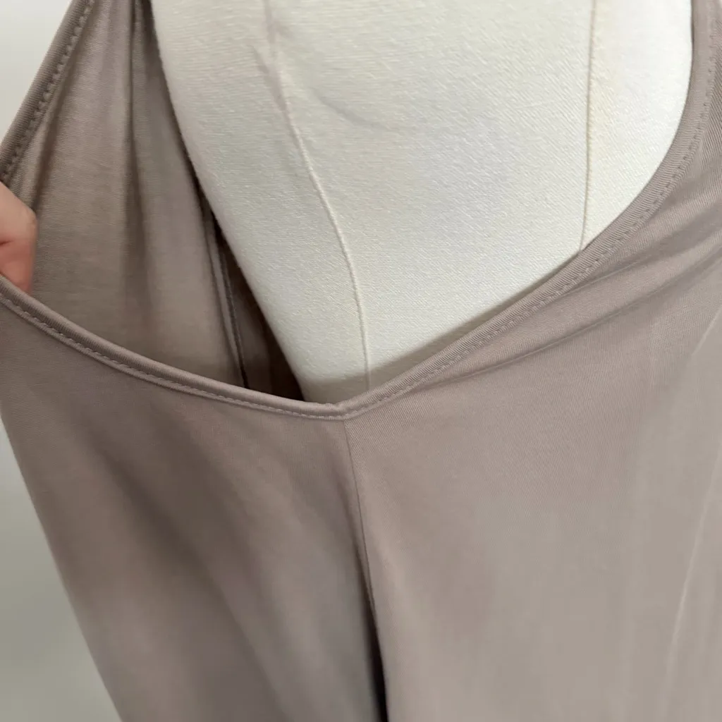 Ee:some Tank Top Halter Swing Relaxed Beach Lounge Travel Taupe Beige Neutral Gray Size L - Image 8