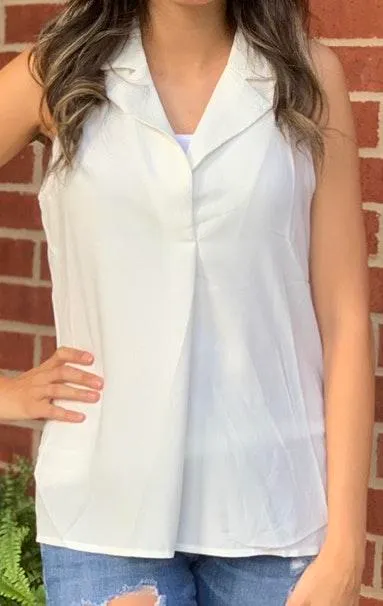 White Blouse Tank S - Image 3