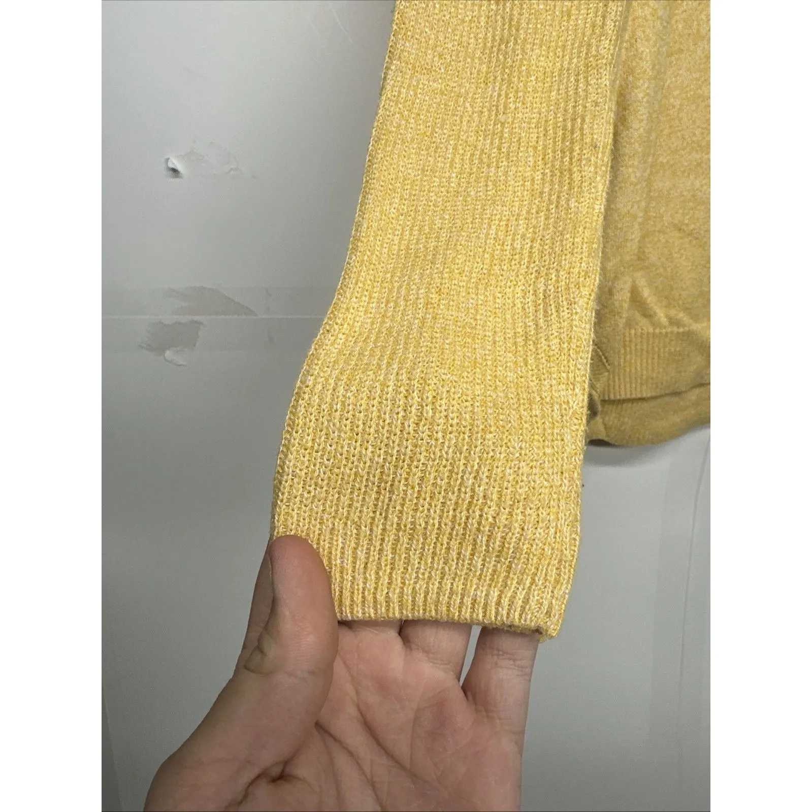 American Eagle Women’s Small Yellow V-Neck Sweater Long Sleeve Pullover - Image 3